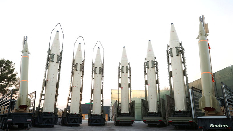 Iranian ballistic missiles are displayed during the ceremony of joining the Armed Forces, in Tehran, Iran, August 22, 2023. Iran’s Presidency/WANA (West Asia News Agency)/Handout via REUTERS ATTENTION EDITORS – THIS PICTURE WAS PROVIDED BY A THIRD PARTY.