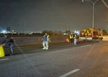 الأشغال تبدأ بإنشاء طريق خدمة على طريق المطار عند محطة المناصير