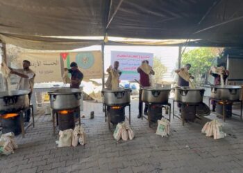 الحملة الأردنية مستمرة بتقديم الإغاثة الغذائية للعوائل النازحة في قطاع غزة