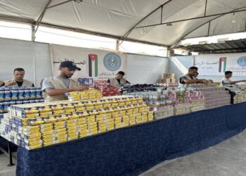 الحملة الأردنية تستكمل توزيع الطرود في شمال قطاع غزة