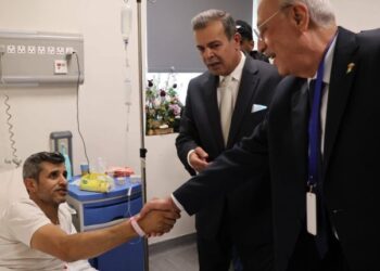 المركز الوطني لحقوق الإنسان يعود جرحى الأجهزة الأمنية في المدينة الطبية