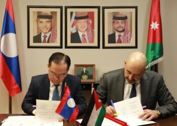 توقيع بيان لإقامة علاقات بين الأردن وجمهورية لاو الديمقراطية الشعبية