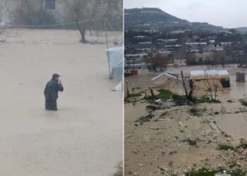 سيول تغرق مخيمات إدلب واللاذقية وتحذيرات من فيضان الأنهار