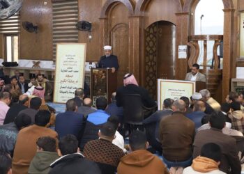 وزير الأوقاف يفتتح مسجد أم رمانه في بيرين