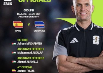 طاقم التحكيم الأردني يقود مواجهة إسبانيا والرأس الأخضر في كأس العالم