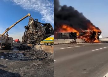40 قتيلا وجريحاً باصطدام حافلة وشاحنة في جنوب العراق